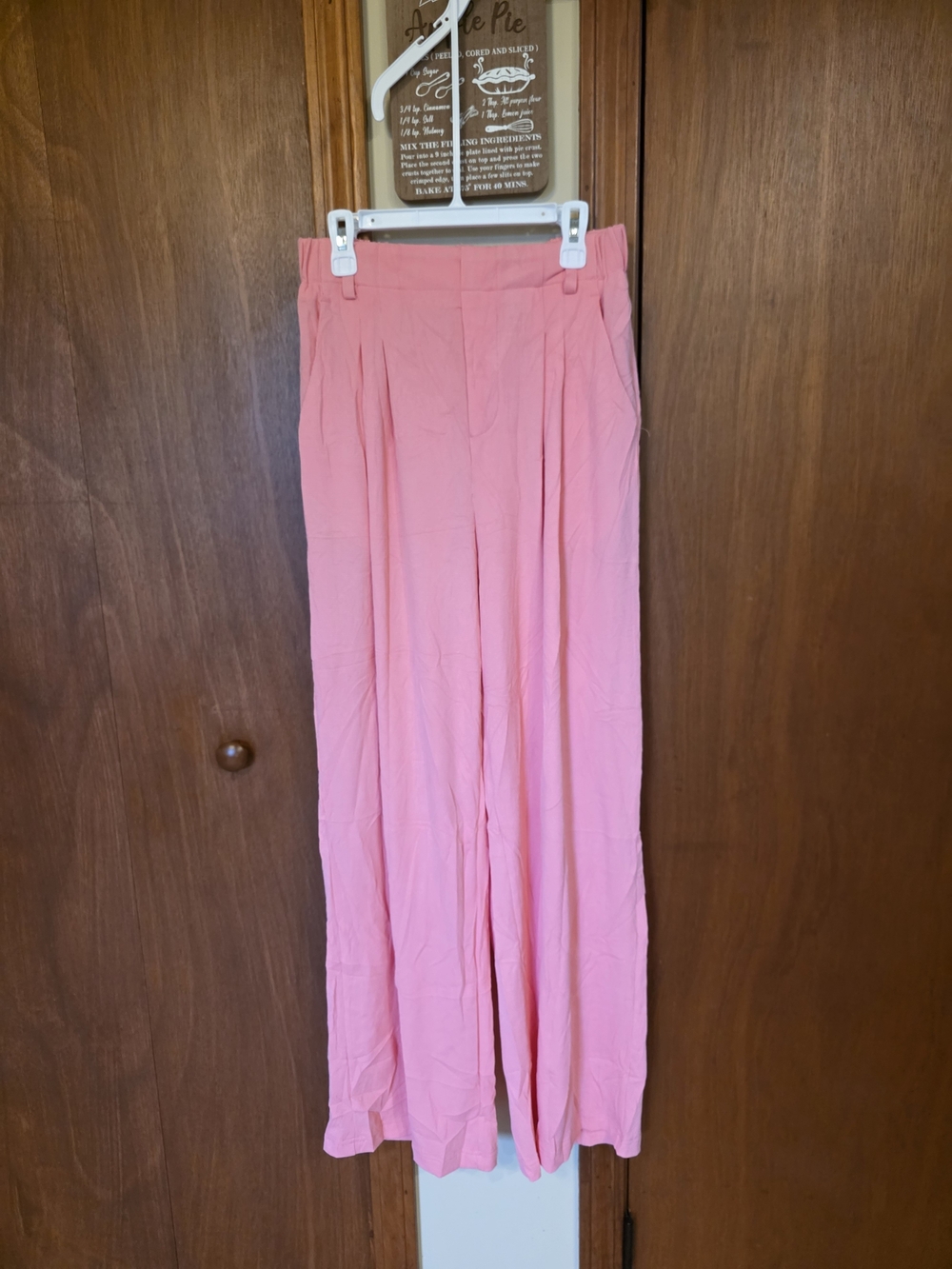 Source Unknown Soft Pink Wide-Leg Pleated Pants